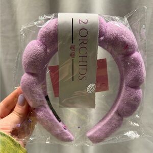 Plush Puff Headband in Light Purple